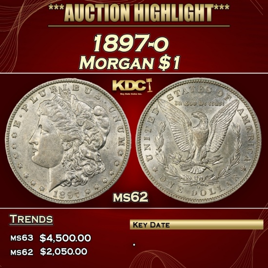 1897-o Morgan Dollar $1 ms62 USCG