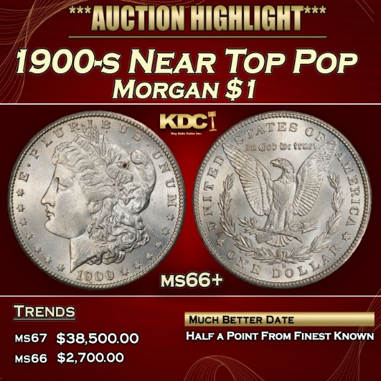 1900-s Morgan Dollar Near Top Pop $1 ms66+ SEGS