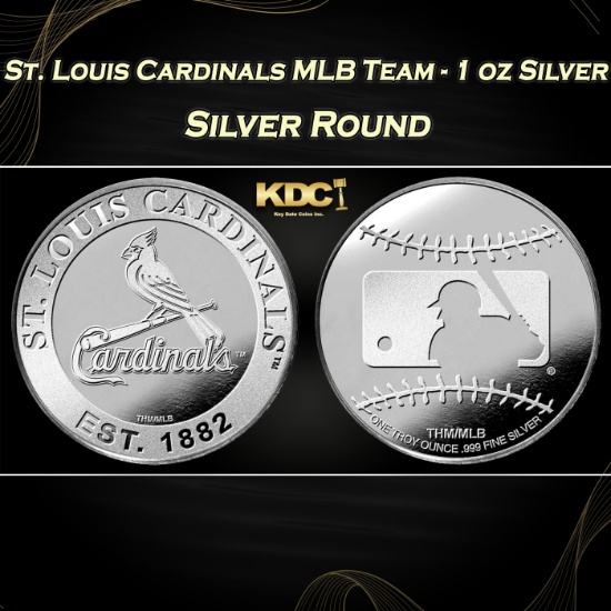St. Louis Cardinals MLB Team - 1 oz Silver Round Round