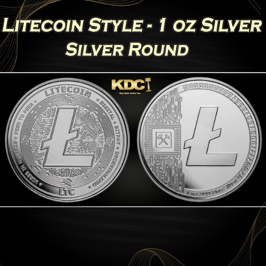 Litecoin Style - 1 oz Silver Round Round