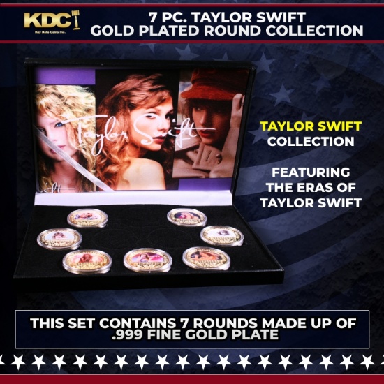 7 Coin Taylor Swift Gold Plated Round Collection