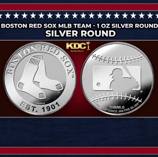 Boston Red Sox MLB Team - 1 oz Silver Round Round