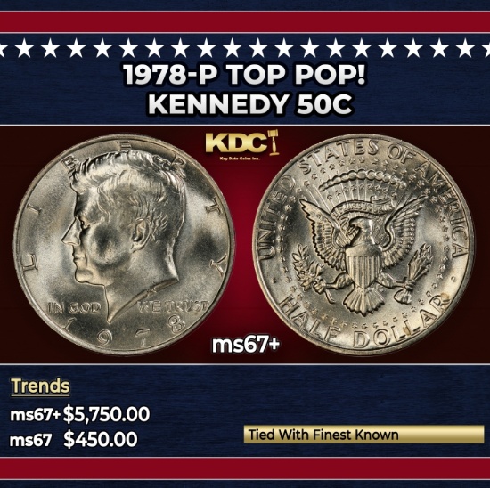 1978-p Kennedy Half Dollar TOP POP! 50c ms67+ SEGS