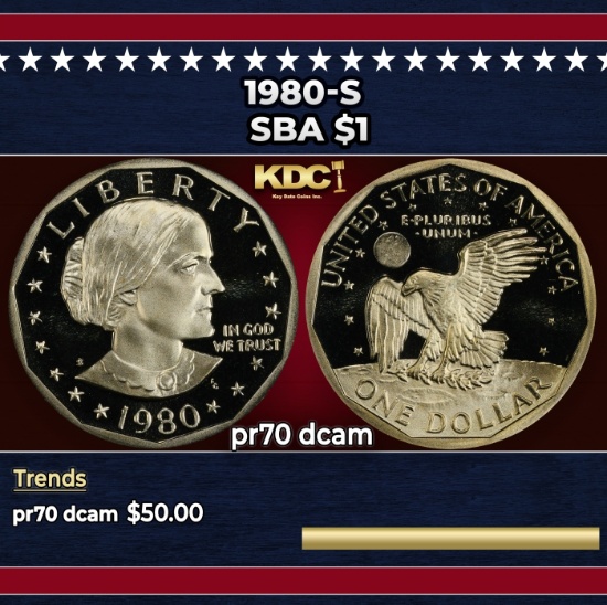1980-s Proof Susan B. Anthony Dollar $1 pr70 dcam SEGS