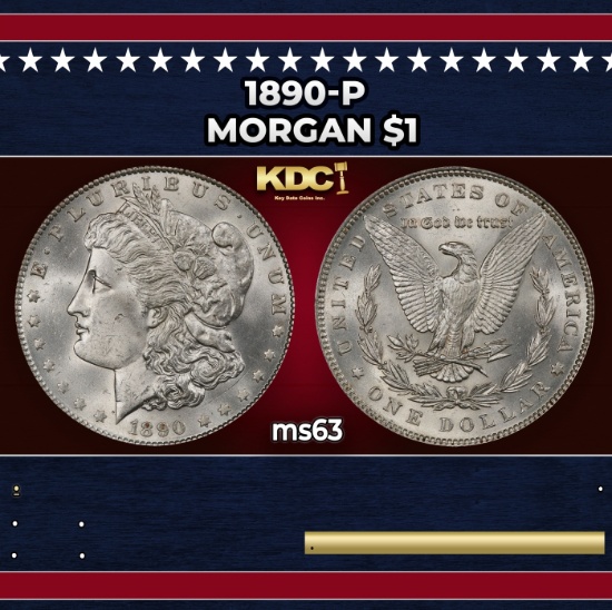 1890-p Morgan Dollar $1 Grades ms63