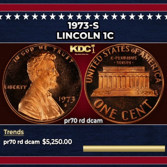 1973-s Proof Lincoln Cent 1c pr70 rd dcam SEGS