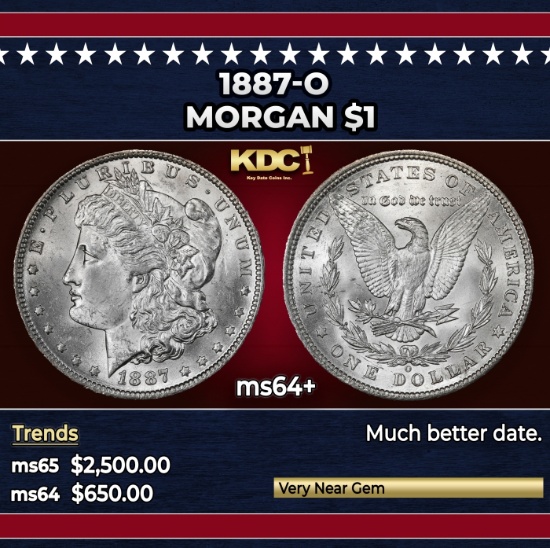 1887-o Morgan Dollar $1 ms64+ SEGS