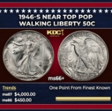 1946-s Walking Liberty Half Dollar Near Top Pop 50c ms66+ SEGS
