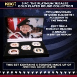 5 Coin Queen Elizabeth II - The Platnium Jubalee - Gold Plated Round Collection