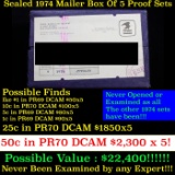 Original sealed box 5- 1974 United States Mint Proof Sets
