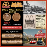 Lincoln Wheat Cent 1c Mixed Roll Orig Brandt McDonalds Wrapper, 1912-p end, Wheat other end