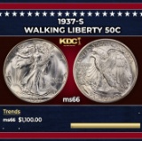 1937-s Walking Liberty Half Dollar 50c ms66 SEGS