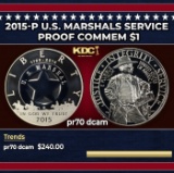 2015-P U.S. Marshals Service Proof Modern Commem Dollar $1 pr70 dcam SEGS