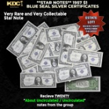 20x **STAR NOTES** 1957 $1 Blue Seal Silver Certificates Grades AU/CU