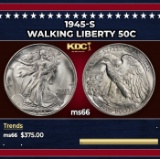 1945-s Walking Liberty Half Dollar 50c Grades ms66