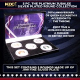 5 Coin Queen Elizabeth II - The Platnium Jubalee - Silver Plated Round Collection