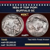 1934-p Buffalo Nickel TOP POP! 5c ms67+ SEGS