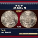 1882-p Morgan Dollar $1 Grades ms65