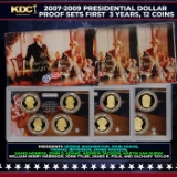 2007-2009 Presidential Dollar Proof Sets First  3 Years, 12 Coins In Original Government Packaging