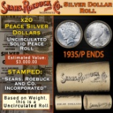 EC- 20 Coin SEARS Roll UNC Peace Dollars $1 1935/'P' Rev End