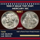 1939-p Mercury Dime Near Top Pop! 10c ms68+ SEGS