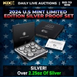 RARE 2024 United States Mint Limited Edition Silver Proof Set 8 coins, Over 2.25oz Of Silver low min