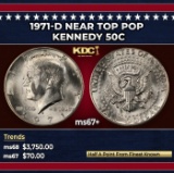 1971-d Kennedy Half Dollar Near Top Pop 50c ms67+ SEGS