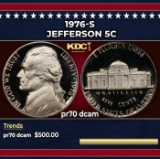 1976-s Proof Jefferson Nickel 5c pr70 dcam SEGS