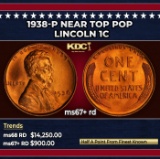 1938-p Lincoln Cent Near Top Pop 1c ms67+ rd SEGS
