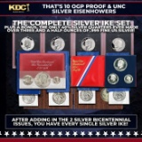 1971-1976 THE COMPLETE SILVER IKE SET Over 3.5 oz Of Pure Silver 14 Coins, 10 Sets