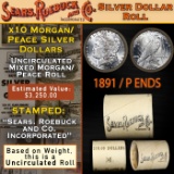 OR- Mixed Morgan/Peace SEARS UNC Dollar $1 Roll 10 1891/'P' Peace Ends