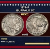 1917-p Buffalo Nickel 5c ms66 SEGS