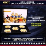 5 Coin Minions Gold Plated Round Collection