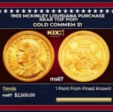 1903 McKinley Louisiana Purchase Gold Commem Dollar Near Top Pop! 1 ms67 SEGS