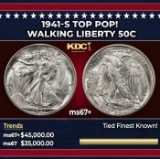 1941-s Walking Liberty Half Dollar TOP POP! 50c ms67+ SEGS