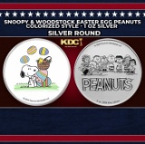 Snoopy & Woodstock Easter Egg Peanuts Colorized Style - 1 oz Silver Round Round