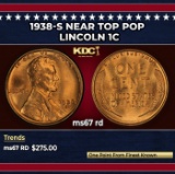 1938-s Lincoln Cent Near Top Pop 1c ms67 rd SEGS