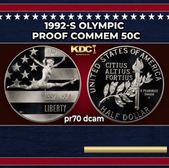 1992-s Olympic Proof Modern Commem Half Dollar 50c pr70 dcam SEGS