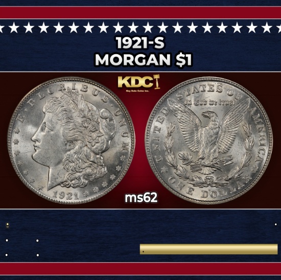 1921-s Morgan Dollar $1 Grades ms62