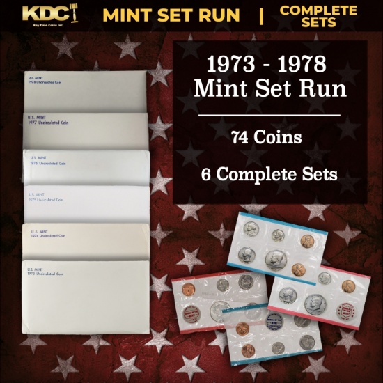 1973-1978 Mint Set Run 74 Coins 6 Complete Sets Complete IKE Set