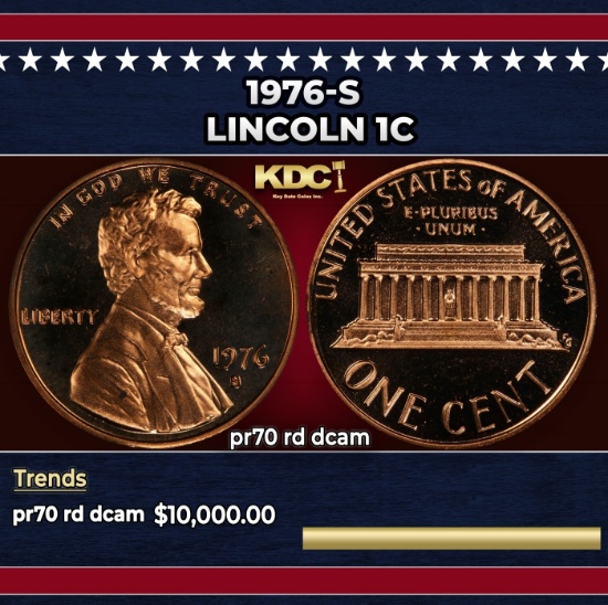 1976-s Proof Lincoln Cent 1c pr70 rd dcam SEGS