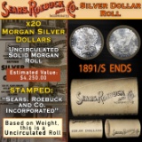 RI- Uncirculated Morgan SEARS Silver Dollar $1 Roll 20 Coin 1891/'S' Rev Ends