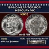 1944-d Mercury Dime Near Top Pop! 10c ms68 FSB SEGS
