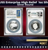 NGC NGC 2016-p Star Trek USS Enterprise High Relief  1oz Silver $1 Australlian Tuvalu  Proof pr70 dc