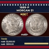 1889-p Morgan Dollar $1 Grades ms65+