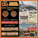 Lincoln Wheat Cent 1c Mixed Roll Orig Brandt McDonalds Wrapper, 1919-p end, Indian other end