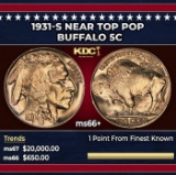 1931-s Buffalo Nickel Near Top Pop 5c ms66+ SEGS