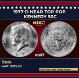 1977-d Kennedy Half Dollar Near Top Pop 50c ms67 SEGS