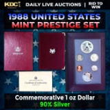 1988 United States Mint Prestige Proof Set 6 Coins W/ Box & COA
