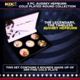 5 Coin Gold Plated the legendary, The timeless, Audrey Hepburn Set
